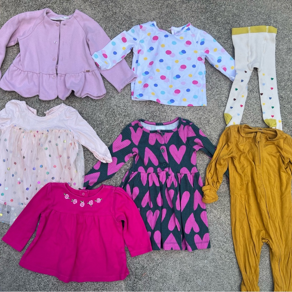 Colorful Girls Baby Clothing Lot, Size 6-12 months